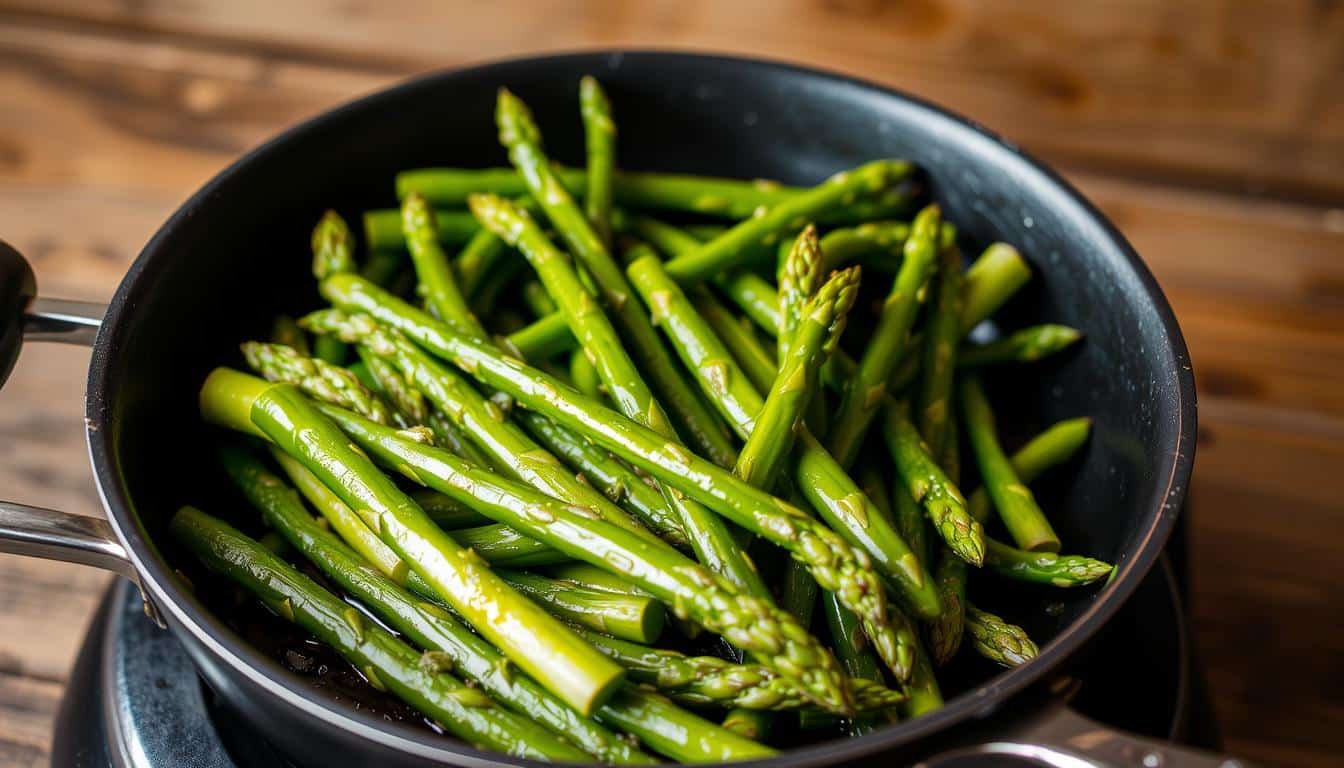 Grünen Spargel Braten