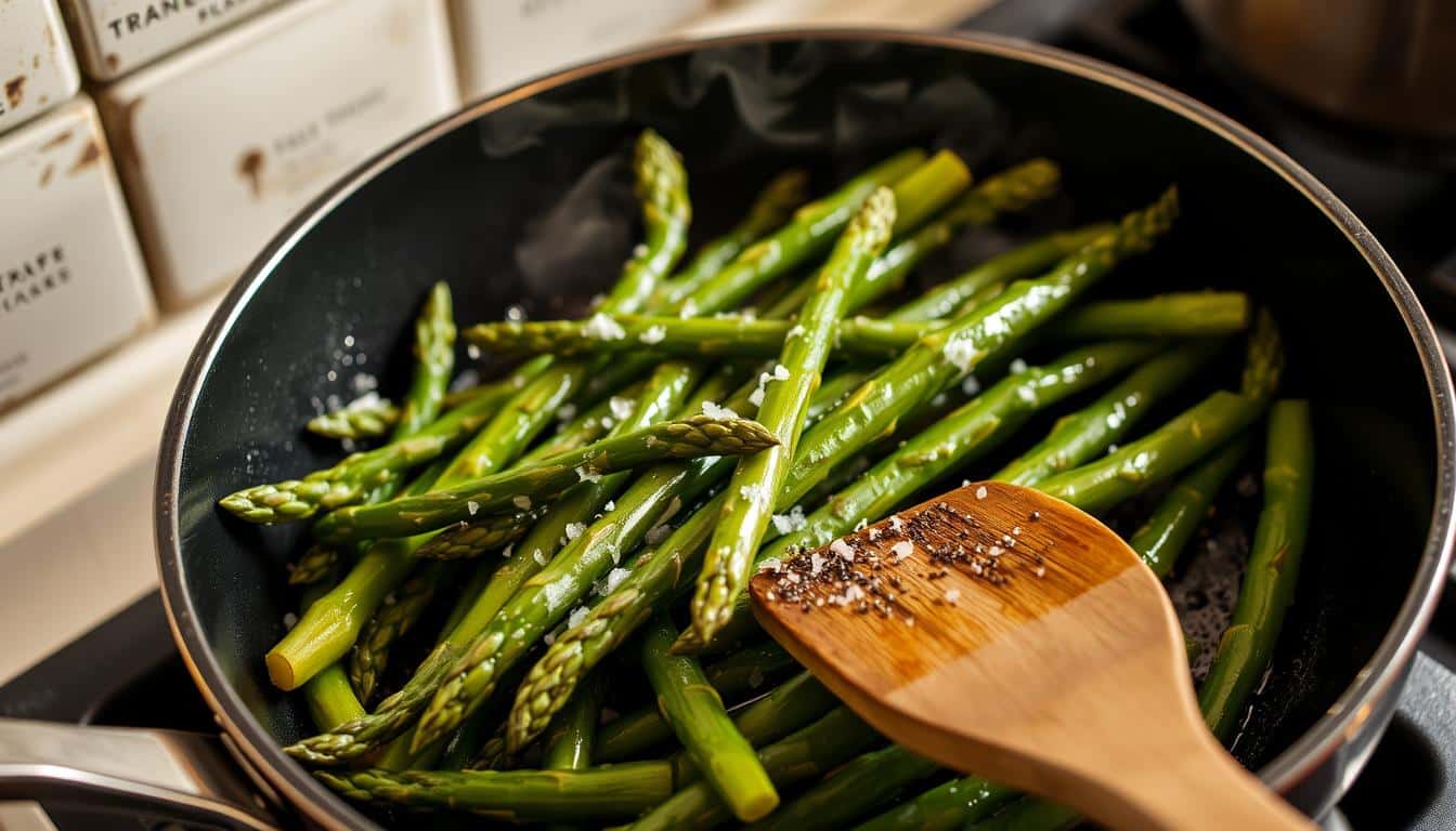 Grünen Spargel Braten