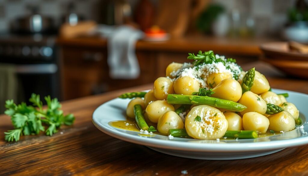 Grüner Spargel Gnocchi