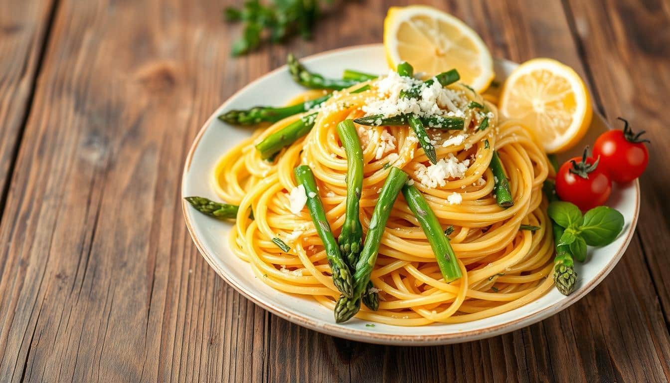 Grüner Spargel Spaghetti