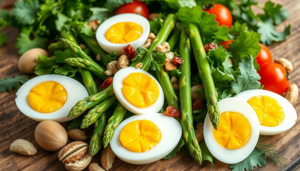 Nährstoffe im Spargel und Eier Gesundheit