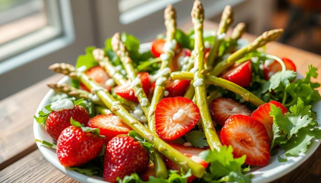 Spargel Salat mit Erdbeeren