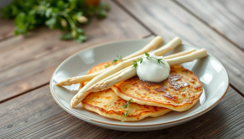 Spargel mit Pfannkuchen