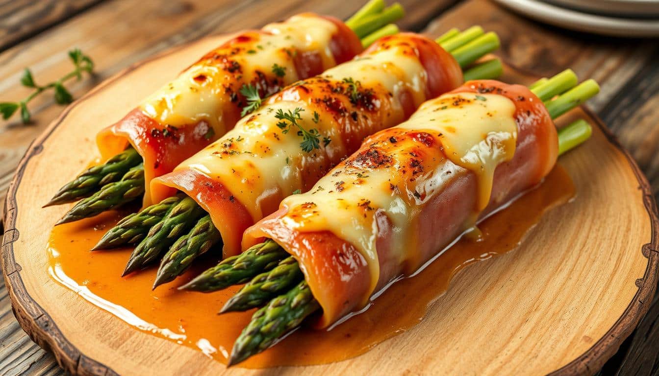 Spargel mit Schinken Und Käse Überbacken