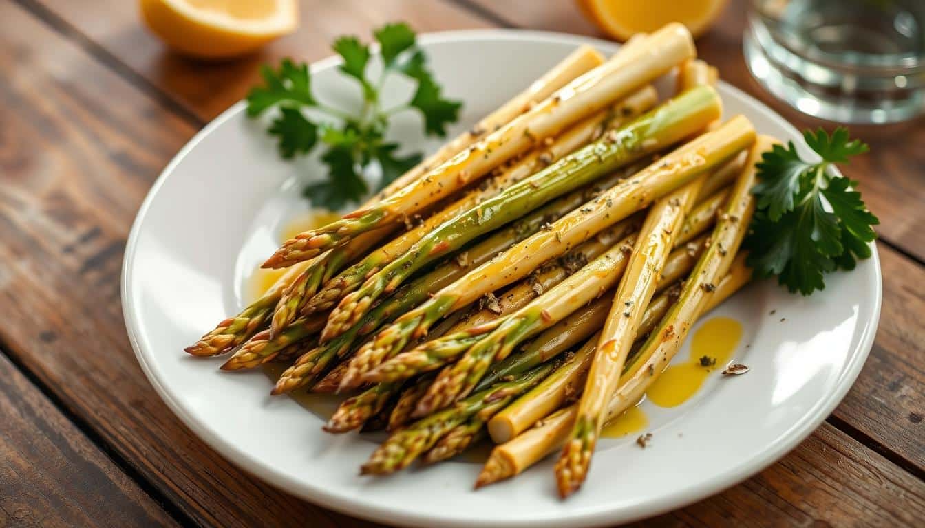 Weißer Spargel im Backofen